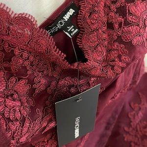 Burgundy lace dress